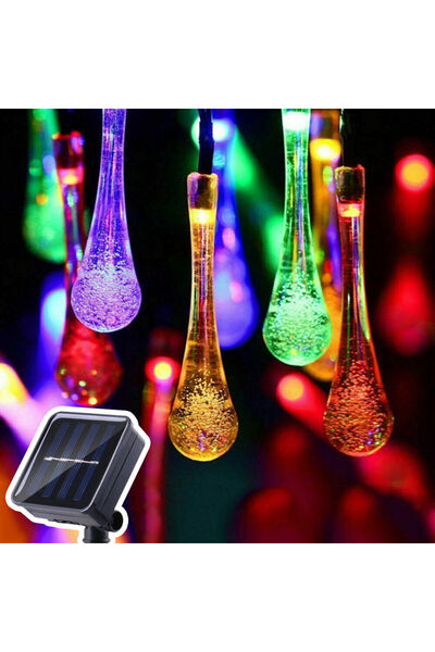 Vivendo Instalatie LED solara, globuri picatura cristal, 10m, 30 LED, lumina ...