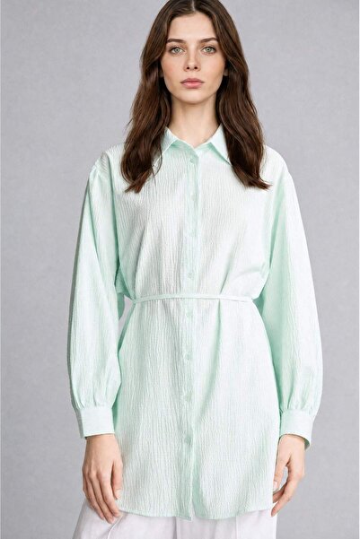 DeFacto Relax Fit Crinkle Fabric Long Sleeve Tunic H7714Ax26Hs