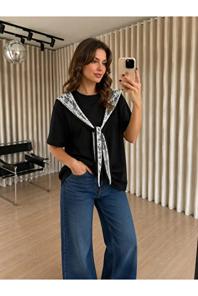 Kinzi Γυναικεία Μπλούζα Μαύρη Oversize — s