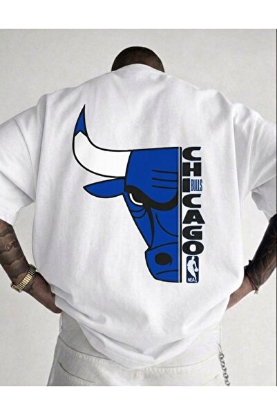 LELVANİ Unisex Colorful Chicago Bulls Printed Crewneck T-Shirt