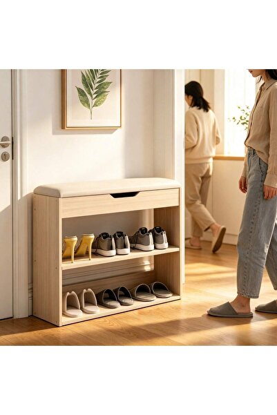 Roam shop Shoe Bench , 23.6" Shoe Cabinet with Cushion, Shoe Rack Organizer w...
