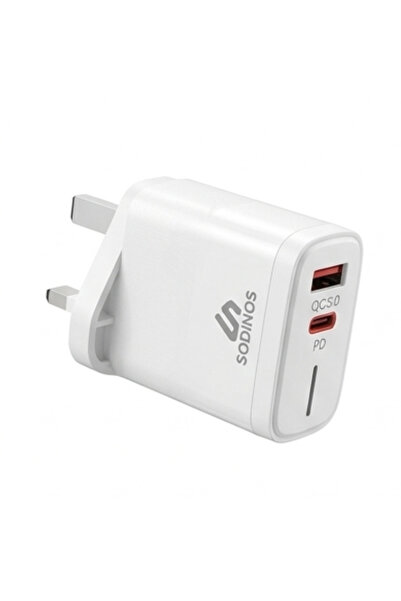 sodinos 38W Fast Charger with PD & QC Dual Ports, USB-C + USB-A Wall Charger,...