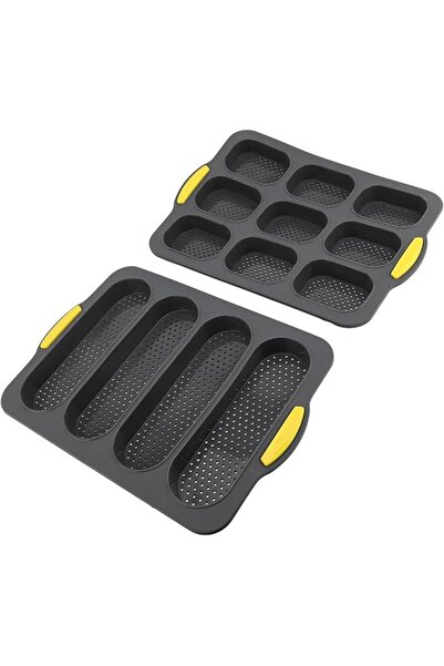 The Bros Silicone French Bread Baking Pan Set 9 Grids 4 Grids Nonstick Perfor...