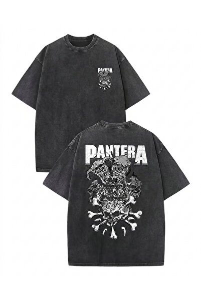 Touz Moda Μπλουζάκι Pantera Metal Music με στάμπα, Unisex, Oversize