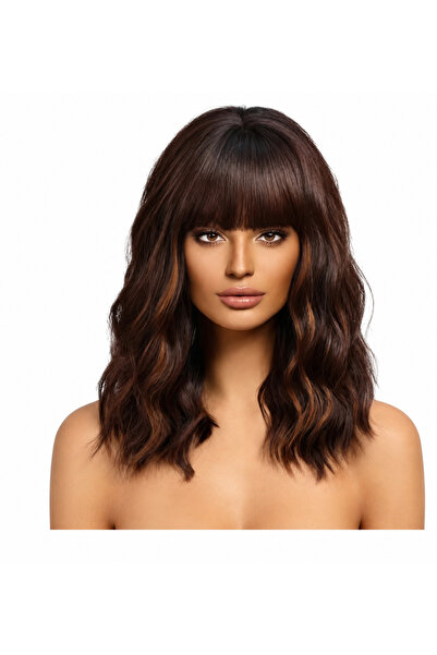 Generic Black and Dark Brown Curly Hair Wig
