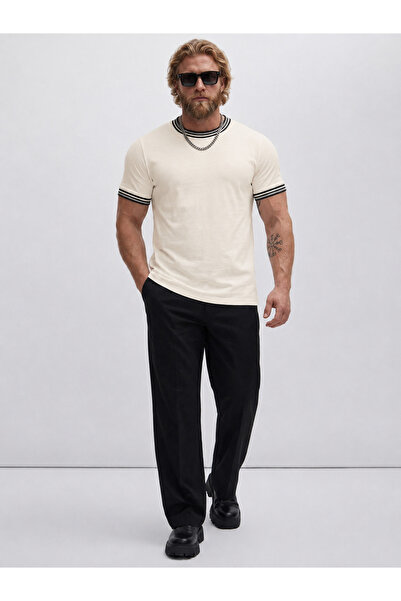 Cool mans Tricou din țesătură din viscoză pieptănată, cu detaliu cu nervuri, ...