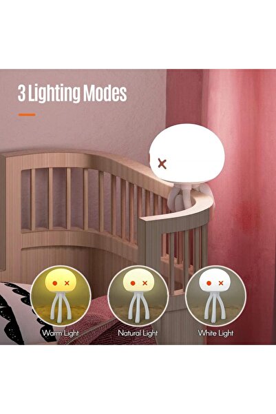 Fawoonu Baby Bedroom Night Light Rechargeable LED Silicone Lamp with Tap Cont...