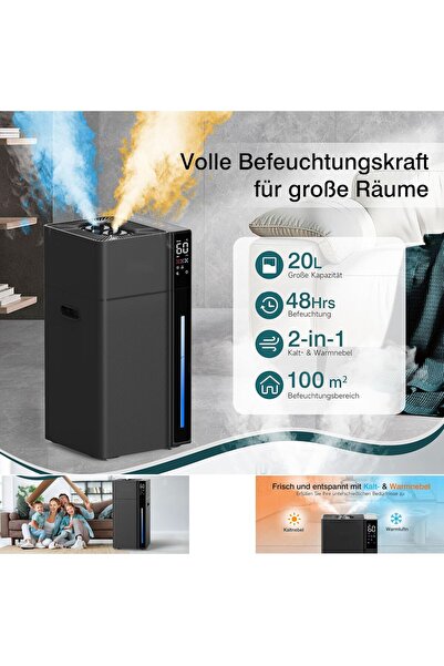 LACİ Umidificator de cameră mare, umidificator de 20L pentru dormitor, umidif...