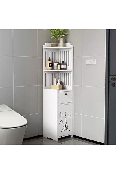 Vivendo Dulap vertical pentru baie, 3 polite, 2 sertare 100x24x24 cm, alb