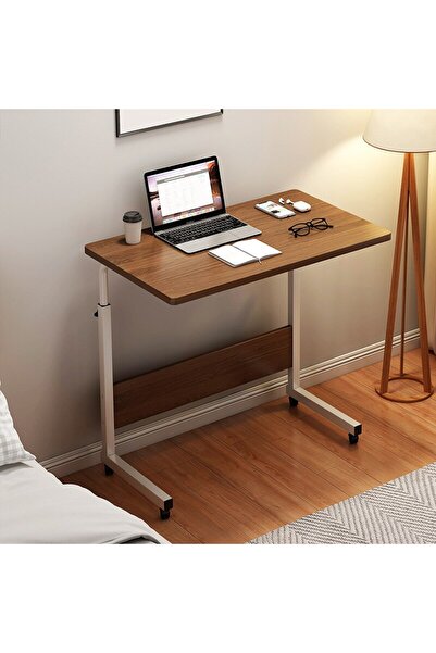 Vivendo Masuta laptop reglabila, mini birou cu roti, 80 cm x 40 cm