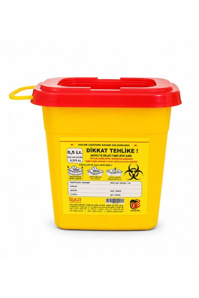 TELKAR 0,5 Lt Tıbbı Atık Kutusu