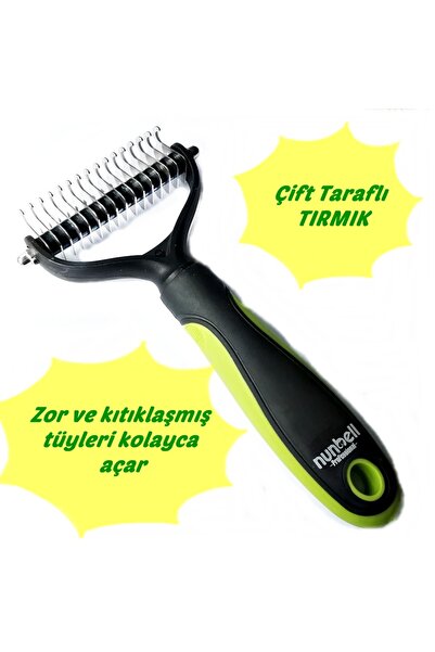 Nunbell Professional Büyük Irklar İçin Çift Taraflı Tüy Kıtık Açıcı Köpek Tar...