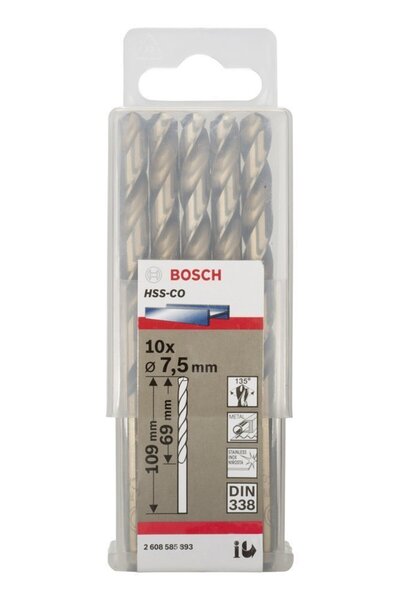 Bosch - Hss-co Metal Matkap Ucu 7,5*109 Mm 10'lu Paket