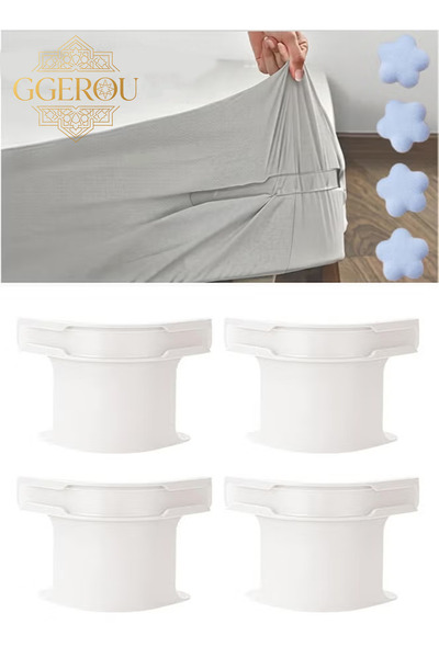 GGEROU 4 Pcs Bed Sheet Holder Set with Lock Straps (Include Duvet cover) - He...
