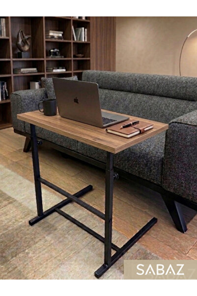 SABAZ Yükseklik Ayarlı Laptop Sehpası - C Sehpa - Koltuk Sehpası - Yerli Ceviz