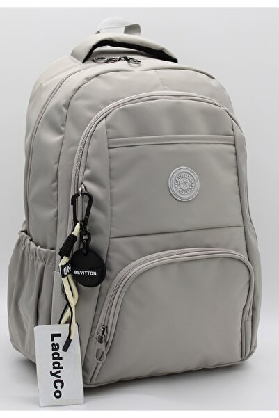 LaddyCo Modern Daily School Backpack Water-Resistant Unisex School Bag 2000 Gray