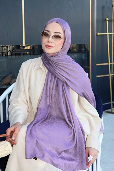 Madame Polo شال جاكار فاخر متوهج - لافندر