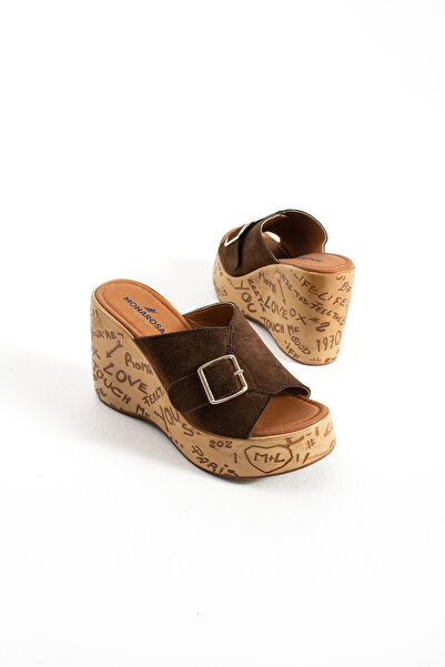 Madam Tarz Mnr-1011 Filled Sole Belt Detail Slippers