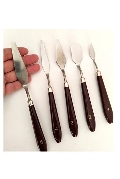 pratikpastacılık Professional Wooden Handle Cake and Cream Modeling Spatula S...