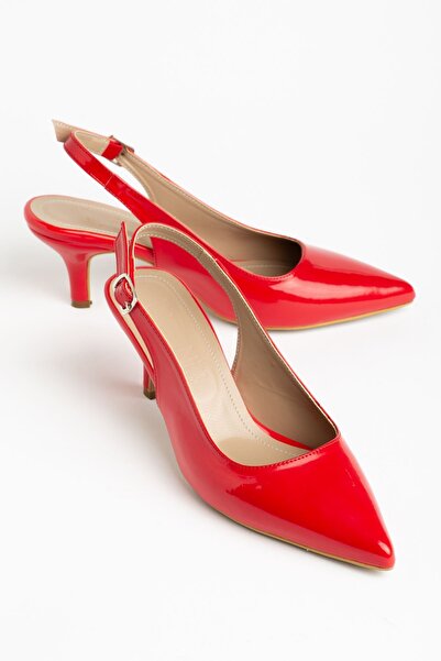 Zerenyus Zri̇n-1152 Premium Red Patent Leather Daily 7 cm Heeled Shoes
