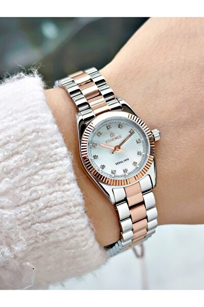 Essence Special Design Steel Cord Silver-Copper Color Women Wrist Watch Es6978Mr