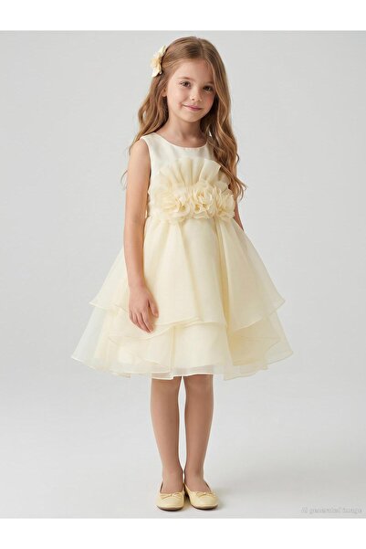 Civil Girls Evening Dress for 6-9 Years Old - Yellow