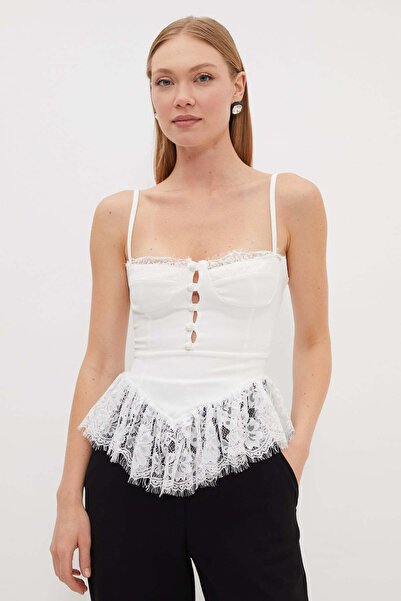 Fulla Moda Lace Detailed Strappy Blouse