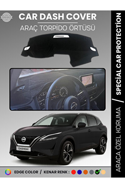 COLONY Nissan Qashqai J12 Siyah Torpido Örtüsü Ön Göğüs Koruma Torpido Koruma...