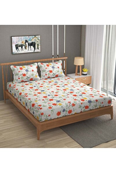 AURIO Premium King Size Flat Bedsheet with 2 Matching Pillowcases – Luxury Ov...