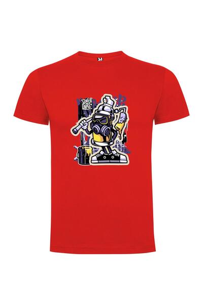 iLovePrints Graffiti Gas Mask Mech Tshirt