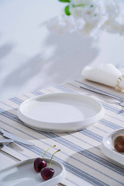 ACAR Jea-07395 Rumi 4 Pieces Porcelain Round Serving Plate 20 cm