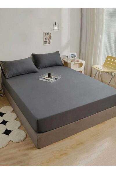 LUNA HOME ملاءة سرير مطاطية 90*200+30 سم مع غطاءين للوسائد، طقم من 3 قطع، لون...