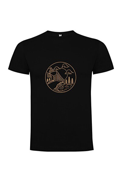 iLovePrints Mountain Circle Illustration Tshirt
