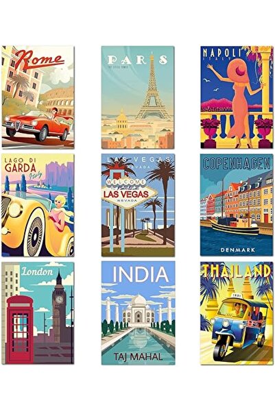 ESSESORIES Vintage Aesthetic Poster Wall Art Room Decor Self Adhesive