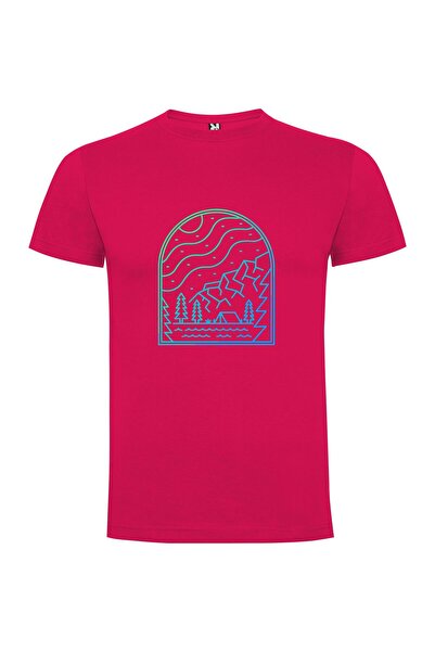 iLovePrints Neon Mountain Nightscape Tshirt