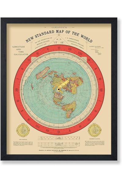 ESSESORIES Poster Master Vintage Map Poster New Standard of the World Map Fla...