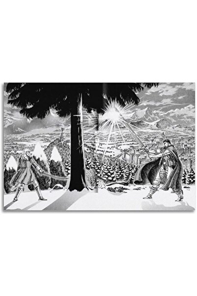 ESSESORIES Berserk Black White Anime Poster Wall Art Room Decor Self Adhesive