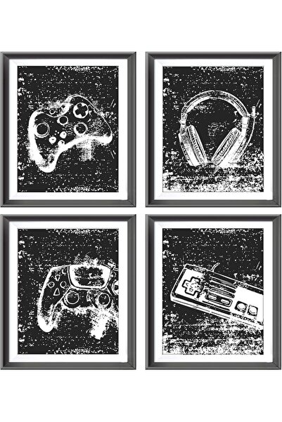 ESSESORIES Retro Video Game Gaming Boys Playroom Poster Wall Art Set of 4 Roo...