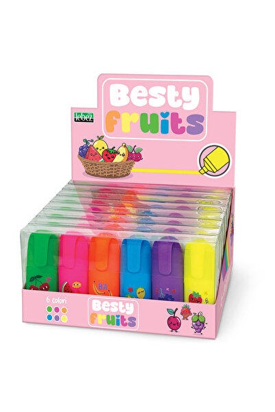 Lebez Флуоресцентни маркери Besty Fruits Комплект за горна и долна част, 6 цв...