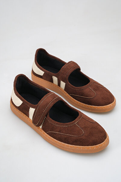 SENASTİL W01 Women's Suede Mary Jane Casual Sports Comfortable Sole Strappy S...