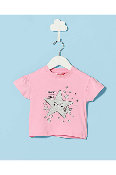 REDTAG Infant Girls Pink Printed T-shirt