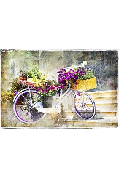 Persona Tablou Canvas, Bicicleta Cu Flori Vintage- 100 X 70 cm