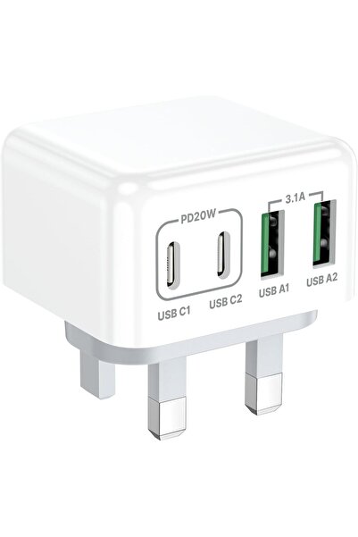 Urban URBANNX USB C Charger 4-Port 40W iPhone Fast Charger Multiple USB Plug ...