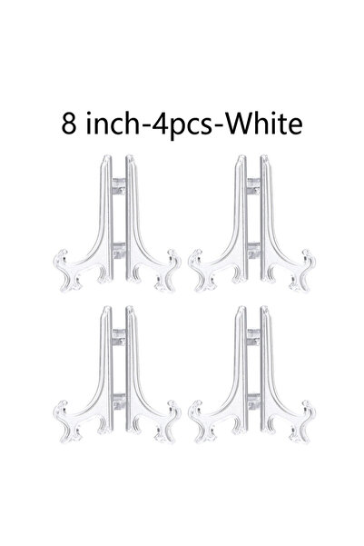 Choice17 8 Inch-4 PCS-White Plastic Acrylic Easels or Stand/Plate Holders to ...
