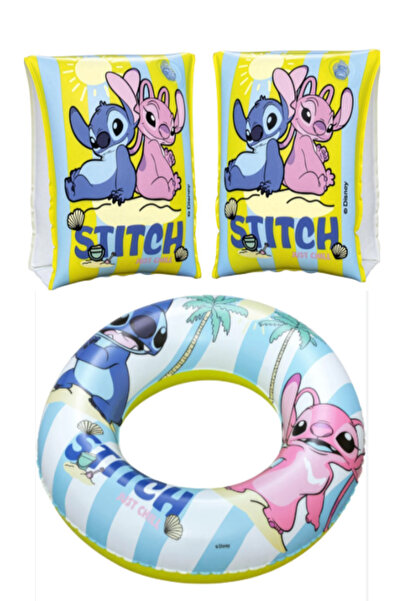 Empressco Çocuklar İçin Stitch Yüzme Simidi ve Kolluk Takımı 3-6 Yaş