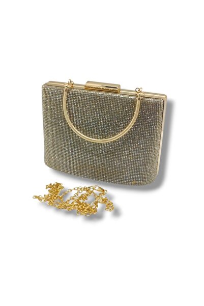 VAROL ÇANTA Varol 380-26 Steel Case Stone Evening Dress Women's Bag