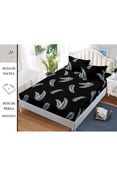naniland.ro Husă de Pat Bumbac Satinat 2 Persoane 3 Piese Cu Elastic 180x200 cm