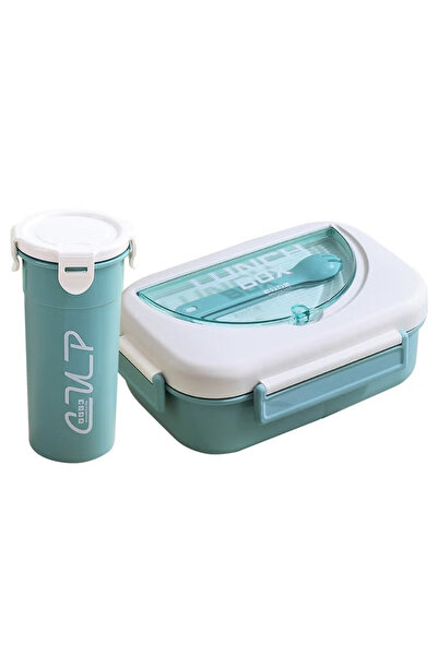 GGEROU Bento Box with Water Bottle, PP Lunch Box with 4 Compartments and Uten...