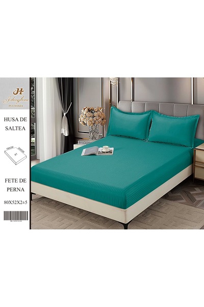 naniland.ro Husă de Pat Damasc 2 Persoane 3 Piese Cu Elastic 180x200 cm