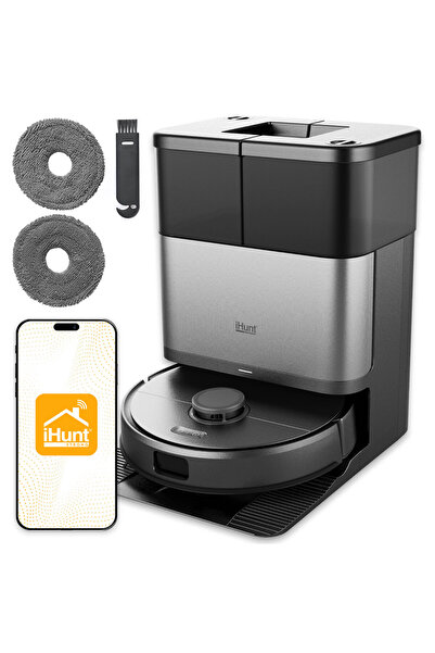 iHunt BRO Robo Clean V9 Aspirator robot și mop cu AI și laser dublu, 10.000 P...